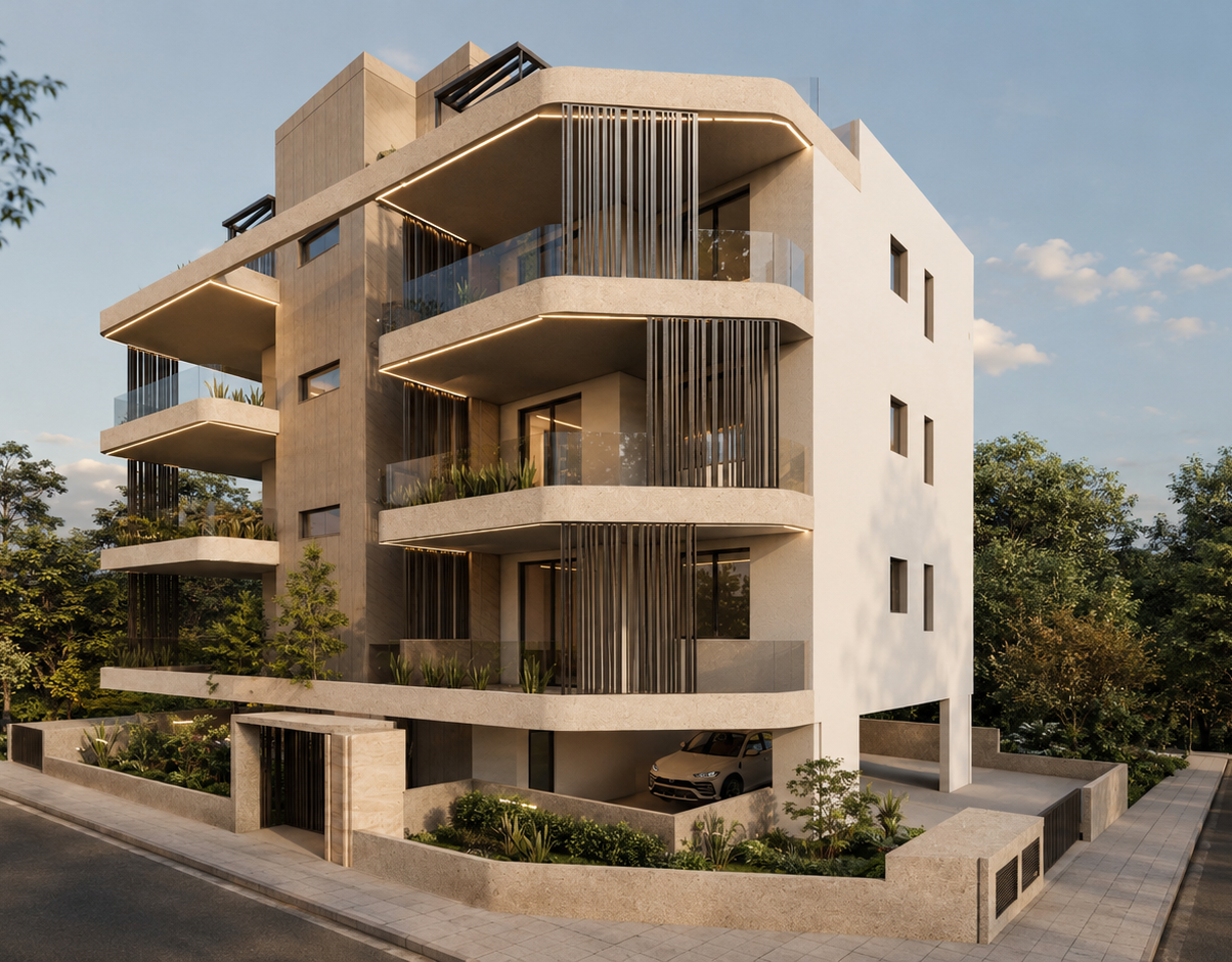 הדמיית פינת הבניין NAMI Residences באור יום