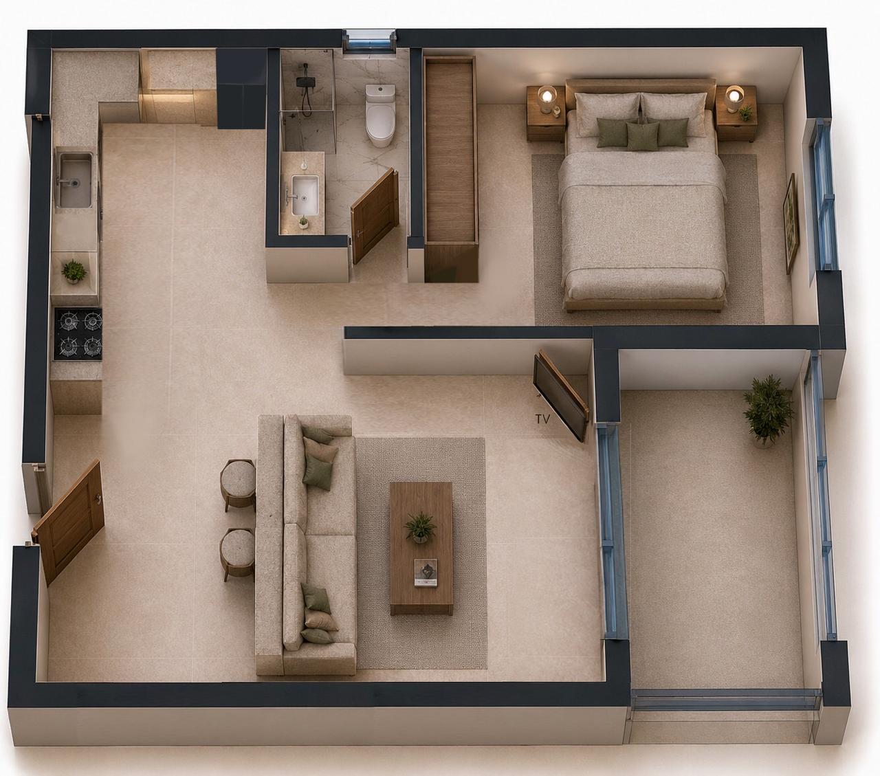 NAMI Residences, דירת חדר שינה אחד